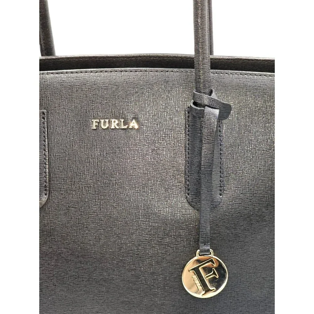 Furla Women's Black Saffiano Leather  Tessa Tote  Shoulder Bag Size Large 2712 - Picture 6 of 16